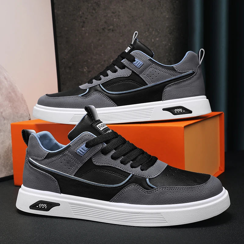 Sneakers basse casual sportive da uomo, stile basket fashion, street style, scarpe da skateboard per ragazzi