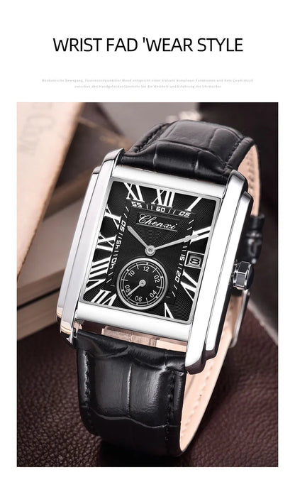 CHENXI 8216 Hot Selling Top Brand Business Men's Watch Quartz Military Calendar Waterproof Men's Leather Strap Elegant Clock