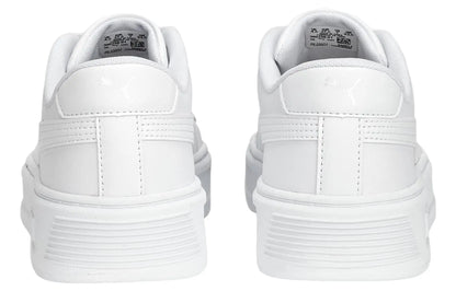 Baskets Puma Smash Platform v3, modèle blanc et argenté, 390758-01.