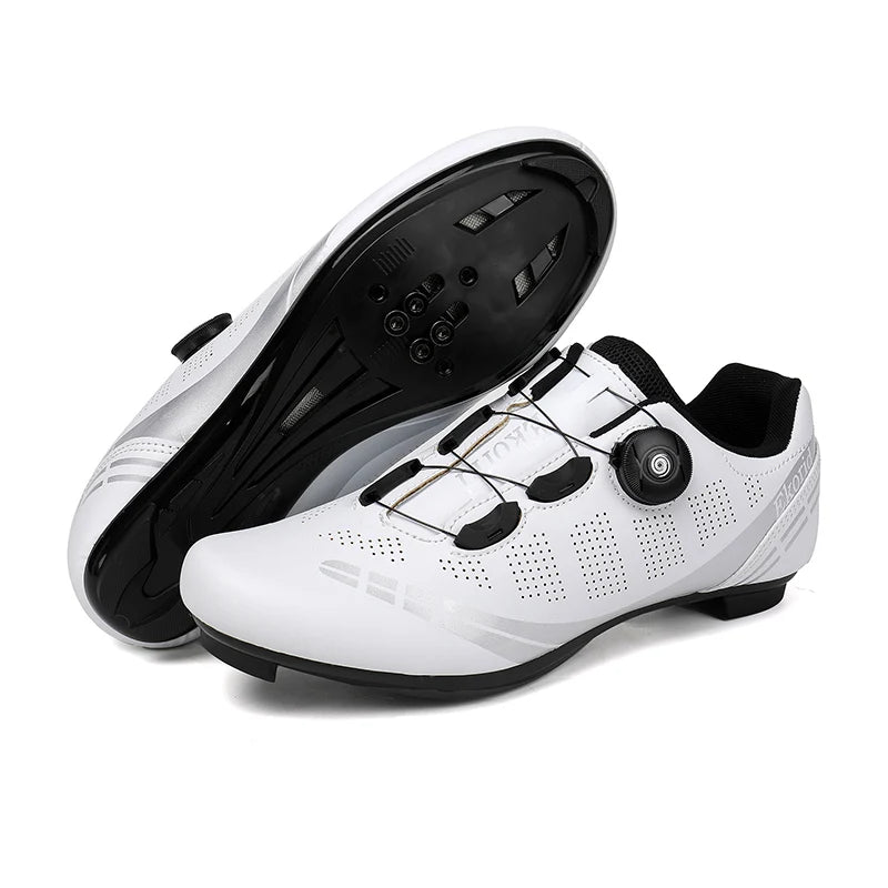 Zapatillas de ciclismo para hombre y mujer, para bicicletas de carretera, competición y carrera, con sistema automático de bloqueo, zapatillas deportivas de ciclismo de velocidad compatibles con calas SPD