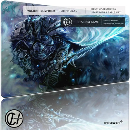 XXL žaidimų aksesuarai, žaidėjams skirta klaviatūros stalo kilimėlis, neslystantis World of Warcraft Lich King nešiojamojo kompiuterio pelės kilimėlis, pelės kilimėliai HYBXAXC