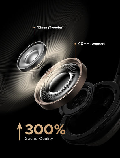 Auriculares inalámbricos UGREEN Studio Pro con ANC de 48dB – Auriculares circumaurales Bluetooth 6.0 Hi-Res LDAC con 120H de autonomía