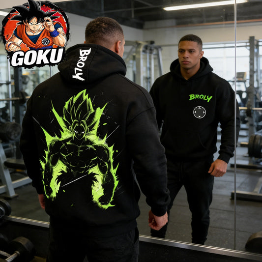 2026 jesensko-zimska retro gym hoodie majica s kapuljačom Dragon Ball, 100% pamuk, Broly print, oversized fitness streetwear za muškarce, žene, odrasle i djecu