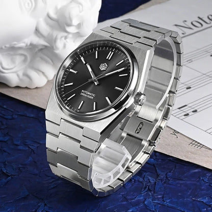 San Martin Reloj clásico para hombre 40mm Miyota 9015 reloj de vestir de lujo automático mecánico con pulsera de liberación rápida SN0023