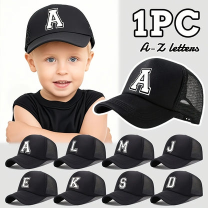 [26-Letter Trendy Baseball Cap] Kids' Lightweight Cap |  Featuring a 26-Letter Truck Driver Design, Perfect for Sun Protection