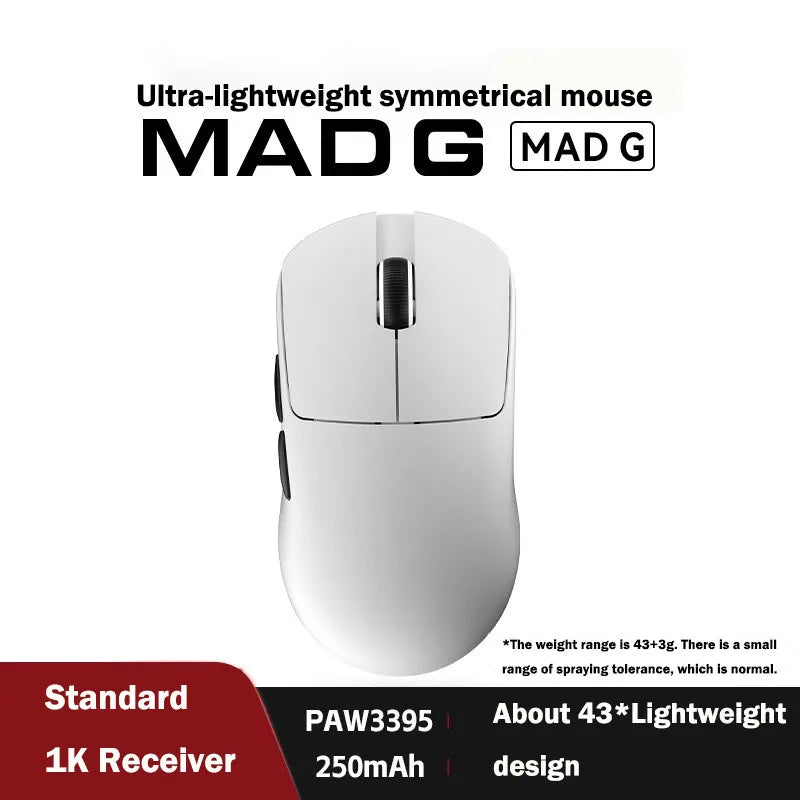 Ratón inalámbrico ultraligero FGG Madlions Mad G Pro Max original 8K HZ de doble modo, baja latencia PAW3395, accesorios gamer y regalos