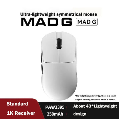 Ratón inalámbrico ultraligero FGG Madlions Mad G Pro Max original 8K HZ de doble modo, baja latencia PAW3395, accesorios gamer y regalos