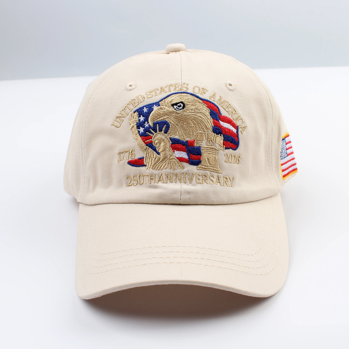1pc United States 250th Anniversary Baseball Caps for Women,Washed Retro Design,Handmade Embroidery Hat for Parties,Adjustable