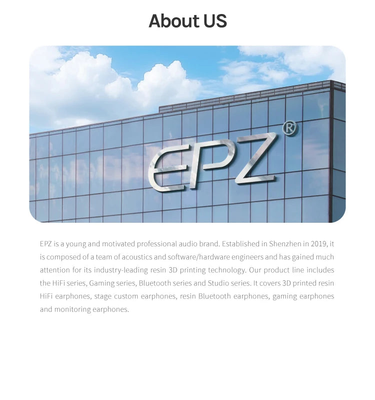 EPZ P50 1DD+2BA+2Planar Hybrid Drivers HiFi IEM 3.5/4.4 L-Shaped Replaceable Plug 6N Single Crystal Copper Silver-Plated Cable