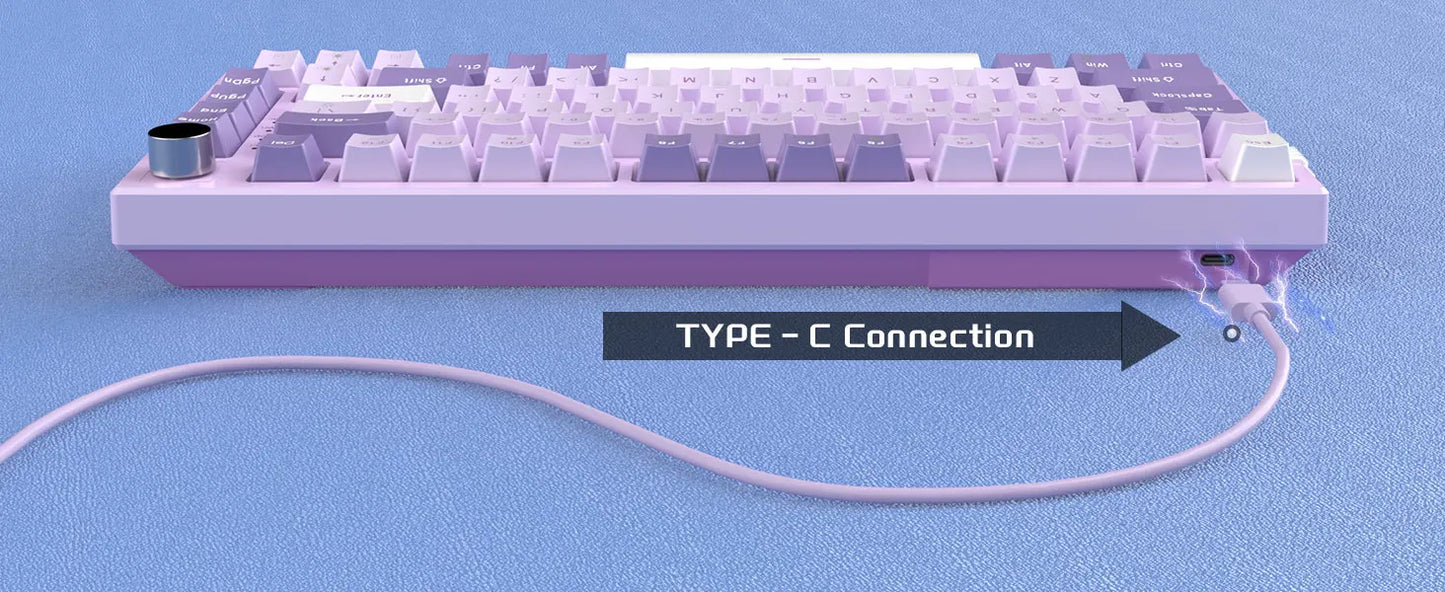 MageGee SKY81 Tastiera meccanica gaming 75%, RGB Gasket hot-swappable cablata personalizzabile, tastiera con suono cremoso e smorzamento acustico con manopola