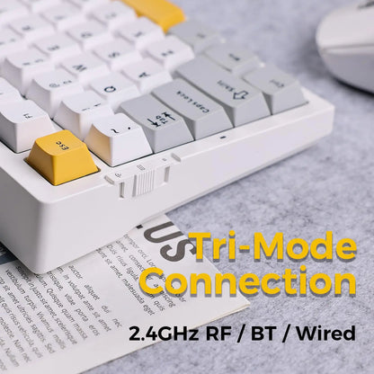 Teclado mecánico inalámbrico MCHOSE G75 Pro, diseño 75%, montaje gasket, 5 capas de amortiguación, retroiluminación RGB, triple modo y hot-swappable