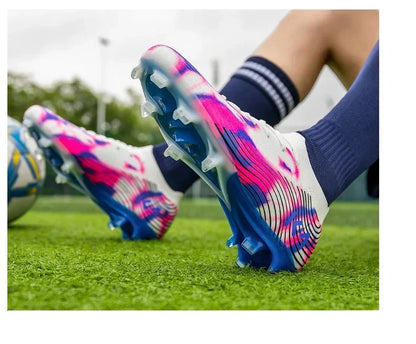 Nouvelles chaussures de football pour hommes, crampons antidérapants, chaussures de sport d'extérieur, chaussures de football ultralégères FG, crampons longs, baskets de match