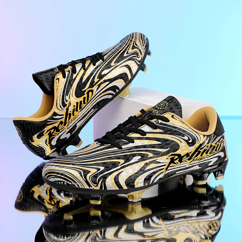 Chaussures de football pour hommes, modèle bas, avec crampons longs FG/TF, chaussures de football pour jeunes, ultra-légères, antidérapantes, pour entraînement sur gazon naturel, chaussures de sport.
