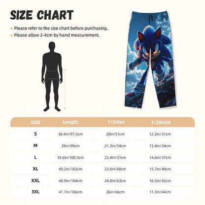 Custom Women Soniced Pajama Pants Printed Hedgehog Game Sleep Sleepwear Bottoms with Pockets