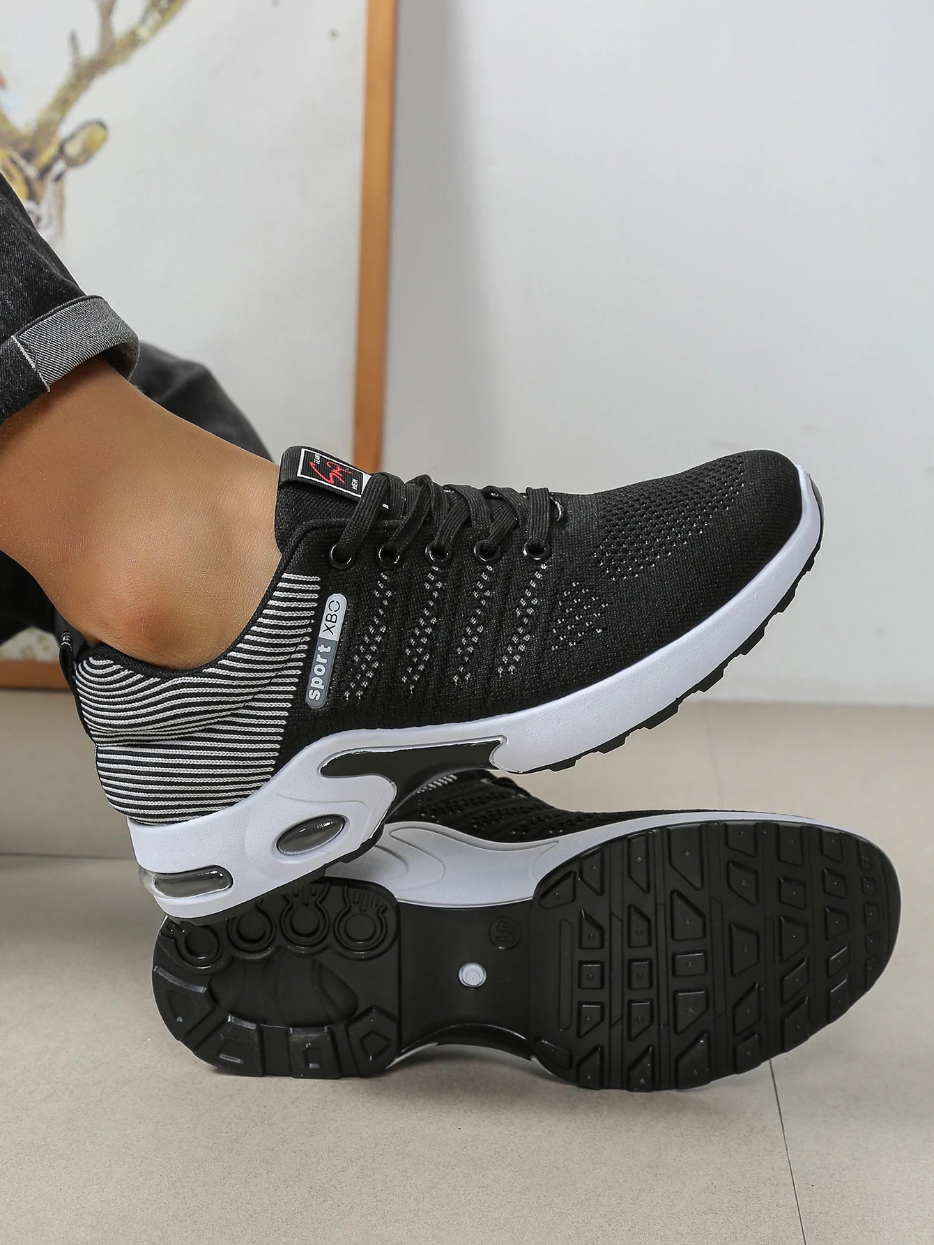 Zapatillas de hombre de moda, supertranspirables, con cordones para running - Antideslizantes, duraderas y con comodidad acolchada - Zapatillas de moda para hombre
