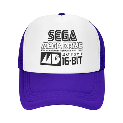 Gorra de béisbol de malla Sega Mega Drive unisex, estilo hip-hop, snapback, transpirable para verano, con visera solar, tipo trucker y ajuste regulable