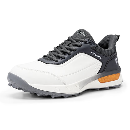 FitVille Chaussures de golf larges pour hommes, imperméables, athlétiques, décontractées, professionnelles, antidérapantes, sans crampons, avec soutien de la voûte plantaire