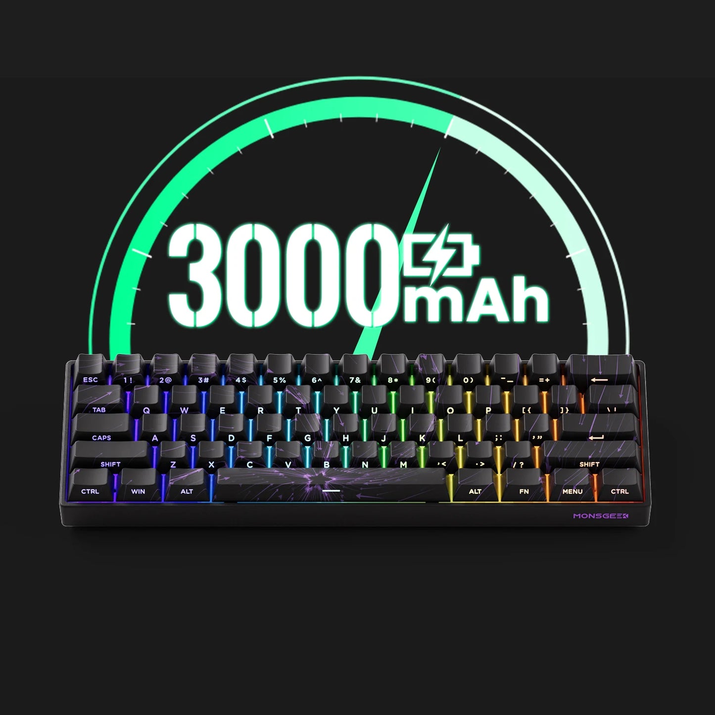 MONSGEEK FUN60 PRO&MAX HE Tastiera meccanica con switch magnetici 60% wireless da gaming, Rapid Trigger 8K ARGB, tastiera personalizzata