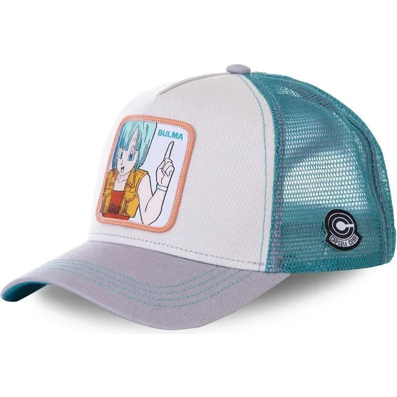 Dragon Ball Buu Goku-kasket – sommerrejse-kasket med skygge til mænd, broderet, hiphop-stil, solskærm, justerbar trucker-meshkasket