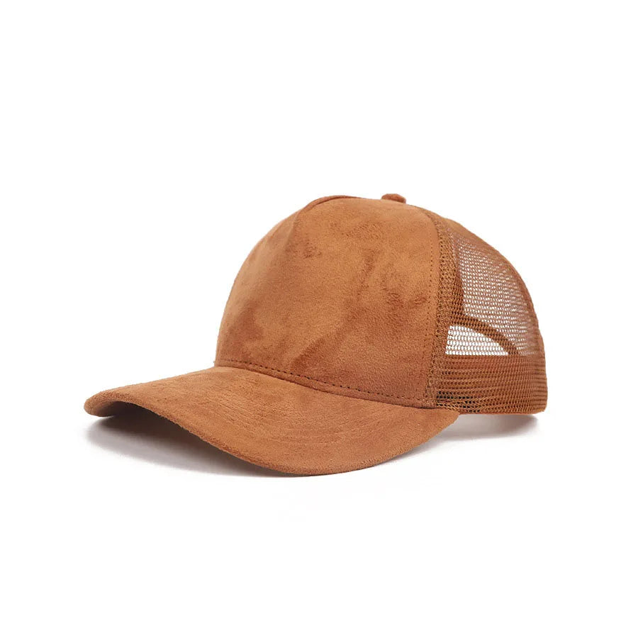Custom Logo Baseball Cap Men 5 panel Mesh Suede Diy Trucker Hat Spring Summer Outdoor Sports Hats Women Solid Color gorros