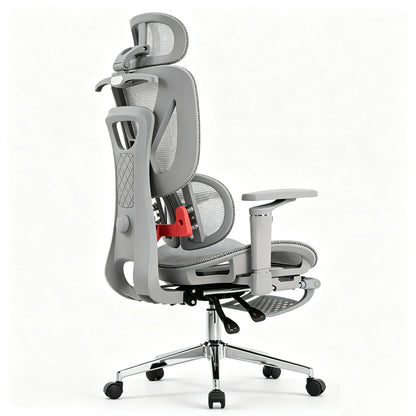 Chaise de bureau ergonomique pour ordinateur, base en alliage d'aluminium robuste, pour poste de travail à domicile, chaise de jeu pour ordinateur