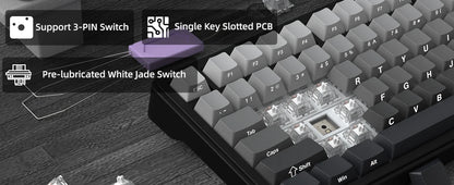 Tastiera meccanica ATTACK SHARK X85 Tri-mode Gasket 75% con manopola CNC, imbottitura a 5 strati, hot swappable, retroilluminazione RGB, NKRO