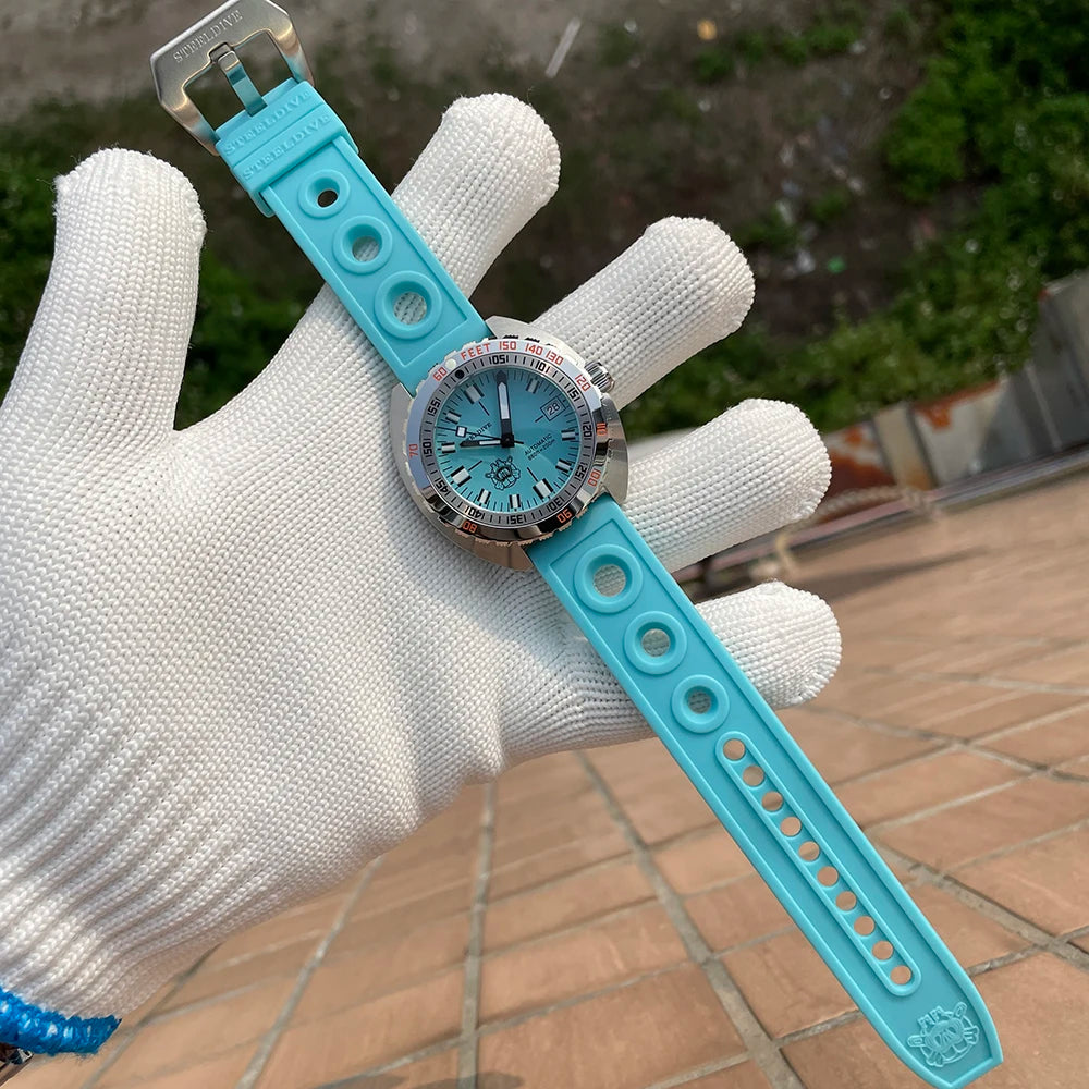 SD1967 Milled Clasp Bracelet Steel Bezel 43mm Steeldive Sapphire Glass 20ATM Water Resistant NH35 Automatic Man Dive Watch