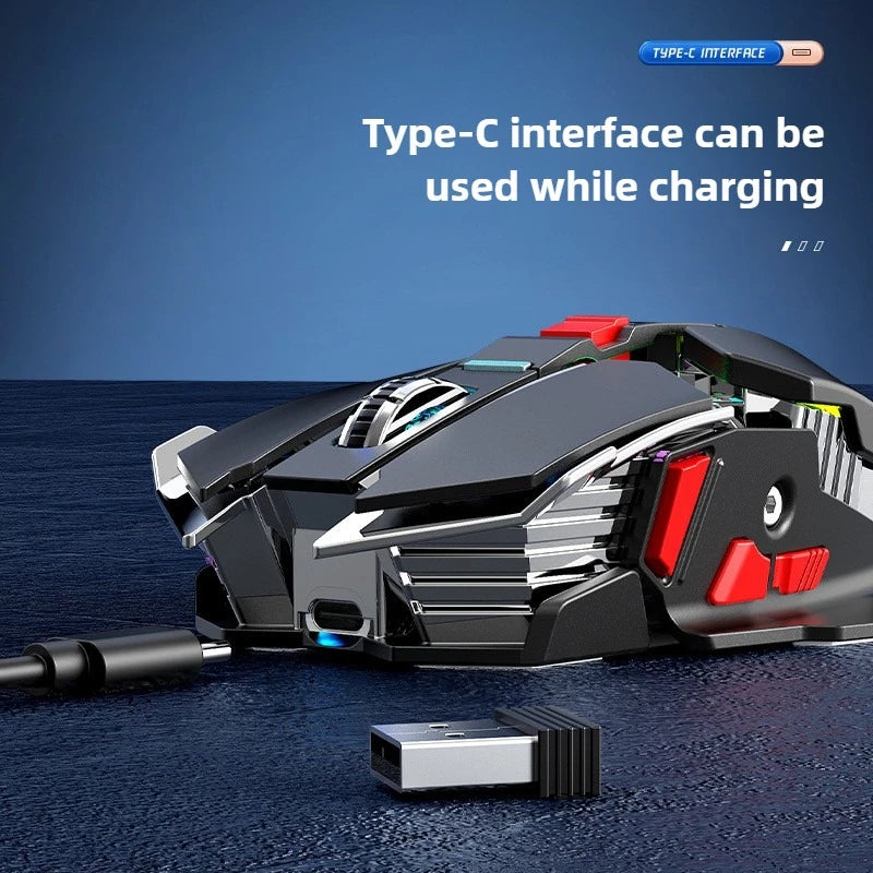 Nuovo mouse gaming wireless SC300 2.4G 2025 RGB 3200dpi, ricaricabile, silenzioso, meccanico, per e-sport, computer desktop e laptop