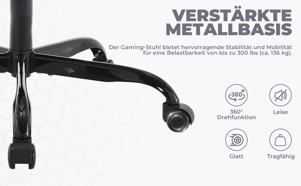 Silla gaming WOTSTA con reposapiés, silla para gamers ergonómica con cojín lumbar, reposacabezas y altura ajustable para ordenador