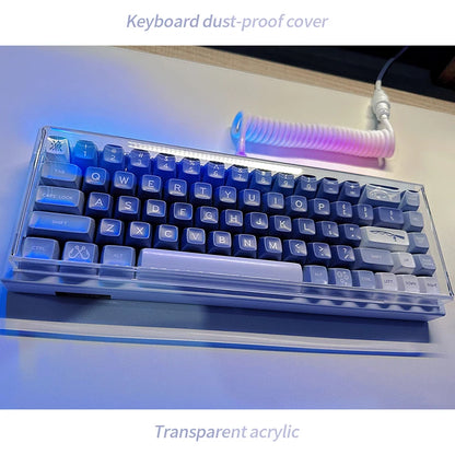 Funda protectora transparente de acrílico para teclado mecánico, cubierta antipolvo para teclado de 60/61/64 96 98 104/108 teclas, funda para ratón y teclado