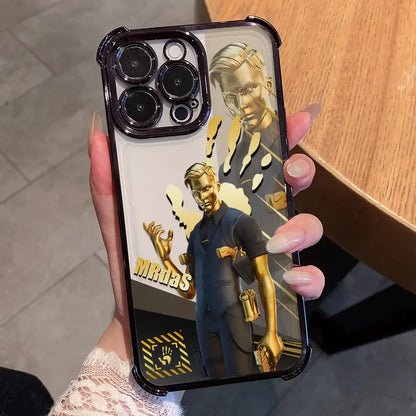 Cartoon Games F-Fortnite Plating Phone Case For Xiaomi 15T 15 14 13 Poco M7 F7 F4 F5 X7 X6 X5 Pro Ultra 4G 5G Anti Fall Airbag