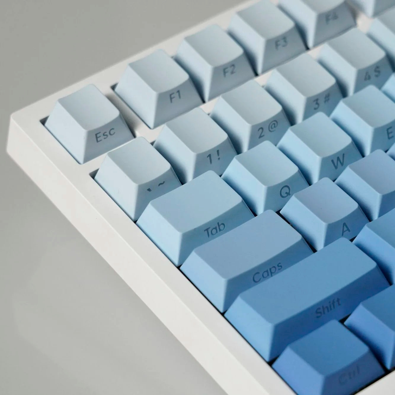 Keycap con stampa laterale 134 tasti profilo Cherry bianco blu sfumato PBT, copritasti per tastiera meccanica gaming AULA F75 Wooting