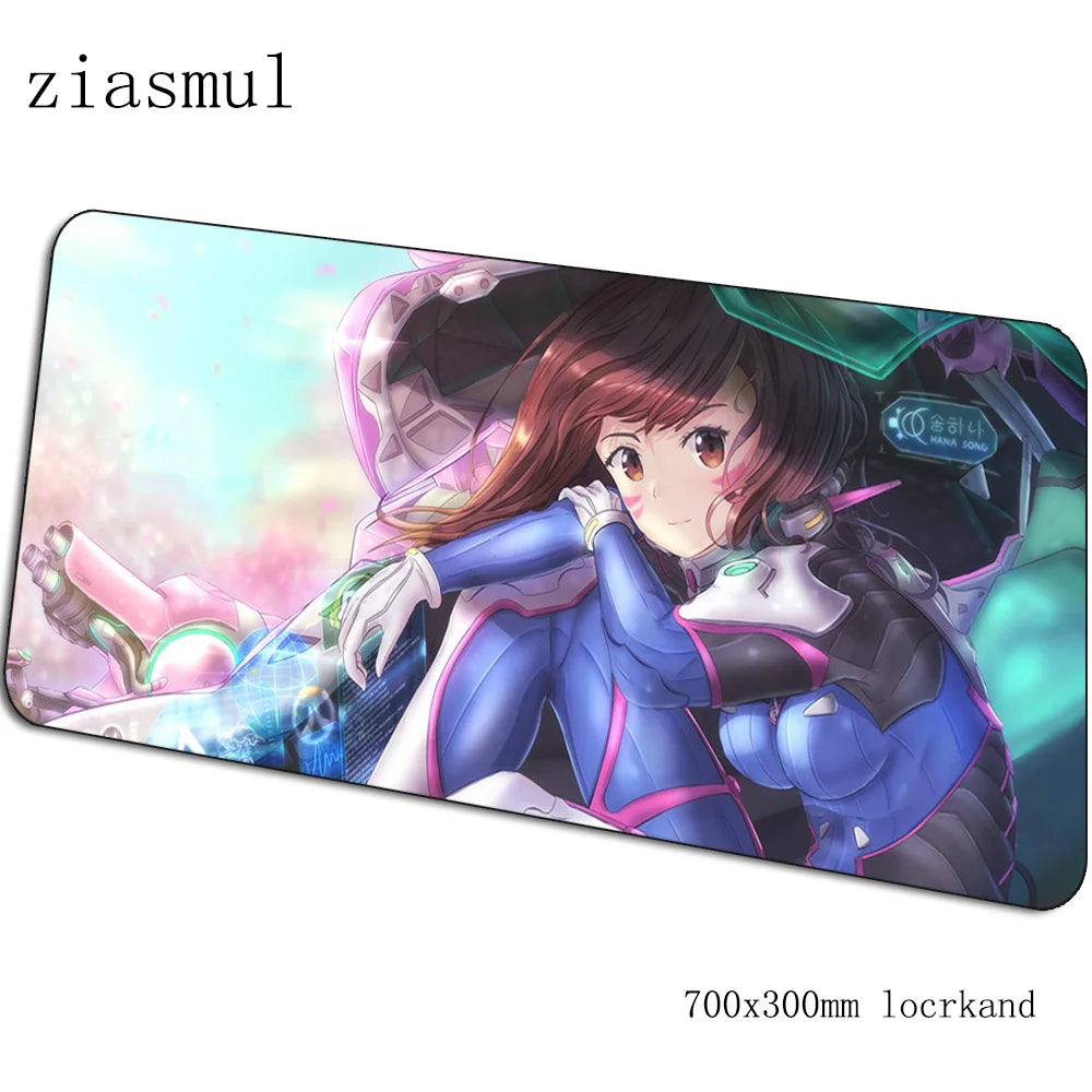 Alfombrilla gamer D.Va 70x30cm XL para ratón gaming, PC y portátil, tapete de escritorio bonito para juegos, regalo de Navidad para gamers, alfombrilla gamepad