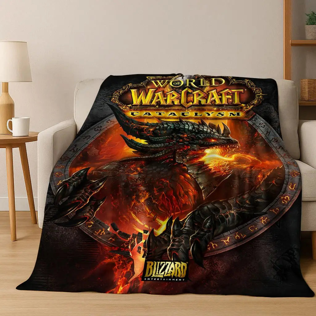 Flanelová deka WOW World of Warcraft Arthas Demon Illidan Sylvanas, útulná měkká přikrývka pro domácnost, ložnici, postel, pohovku, přehoz nebo dárek