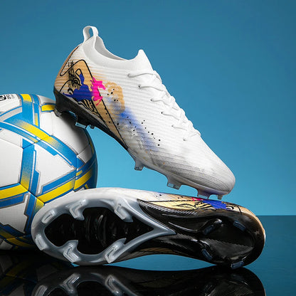 Nouvelles chaussures de football pour hommes, chaussures d'entraînement, chaussures de soccer, crampons longs FG, chaussures d'extérieur antidérapantes, chaussures de match ultralégères, livraison directe