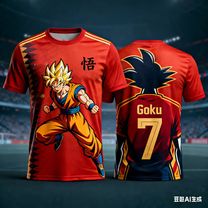 Camiseta casual Dragon Ball de verano 2026 para hombre, estampado 3D, manga corta, moda holgada, camiseta deportiva transpirable para mujer y niños