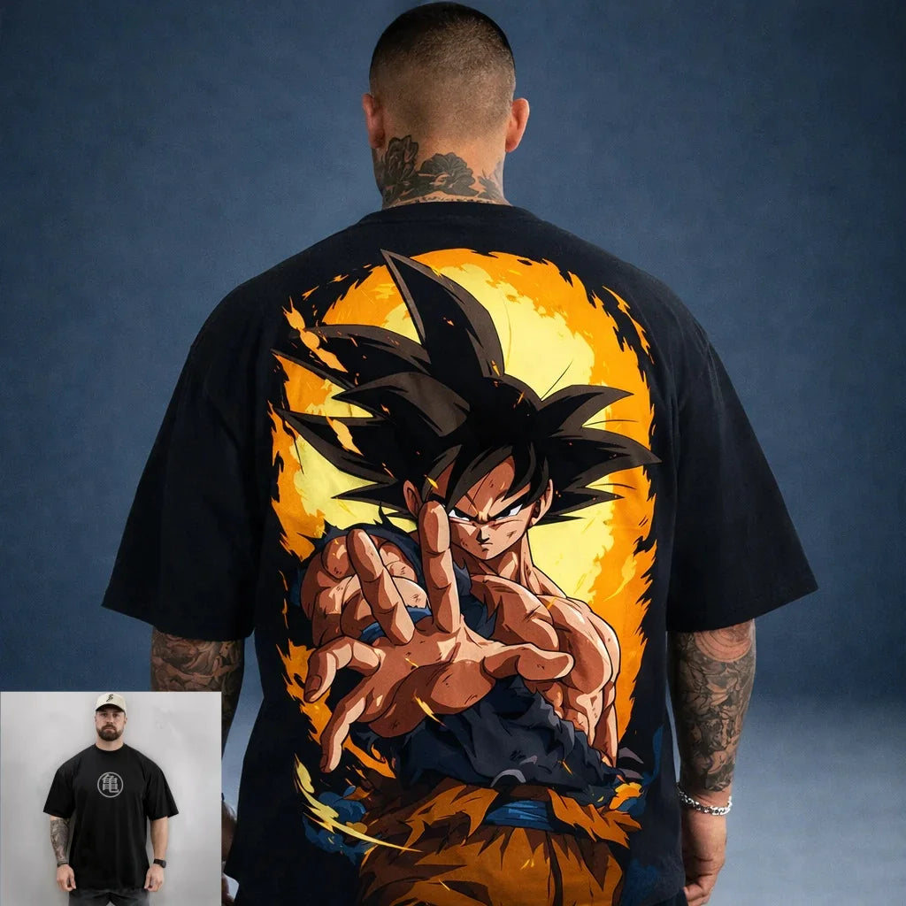 2026 Summer Dragon Ball Series Oversized T-shirt  100_ Cotton High Quality  Unisex Retro Casual & Breathable for Adults & Kids