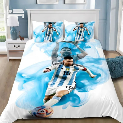 Set copripiumino con federa Football Star M-messis, biancheria da letto per adulti, ragazzi e ragazze, decorazione per camera da letto, bambini, letto singolo, matrimoniale, grande dimensione