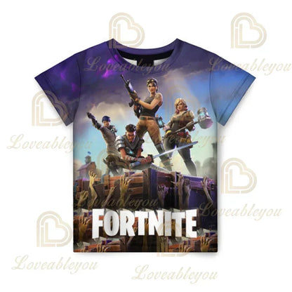 Camiseta 3D Battle Royale Fortnite, camisetas para hombres y mujeres, niños y niñas, tops de dibujos animados Victory, ropa para adolescentes, camisetas y tops infantiles de héroes de videojuegos