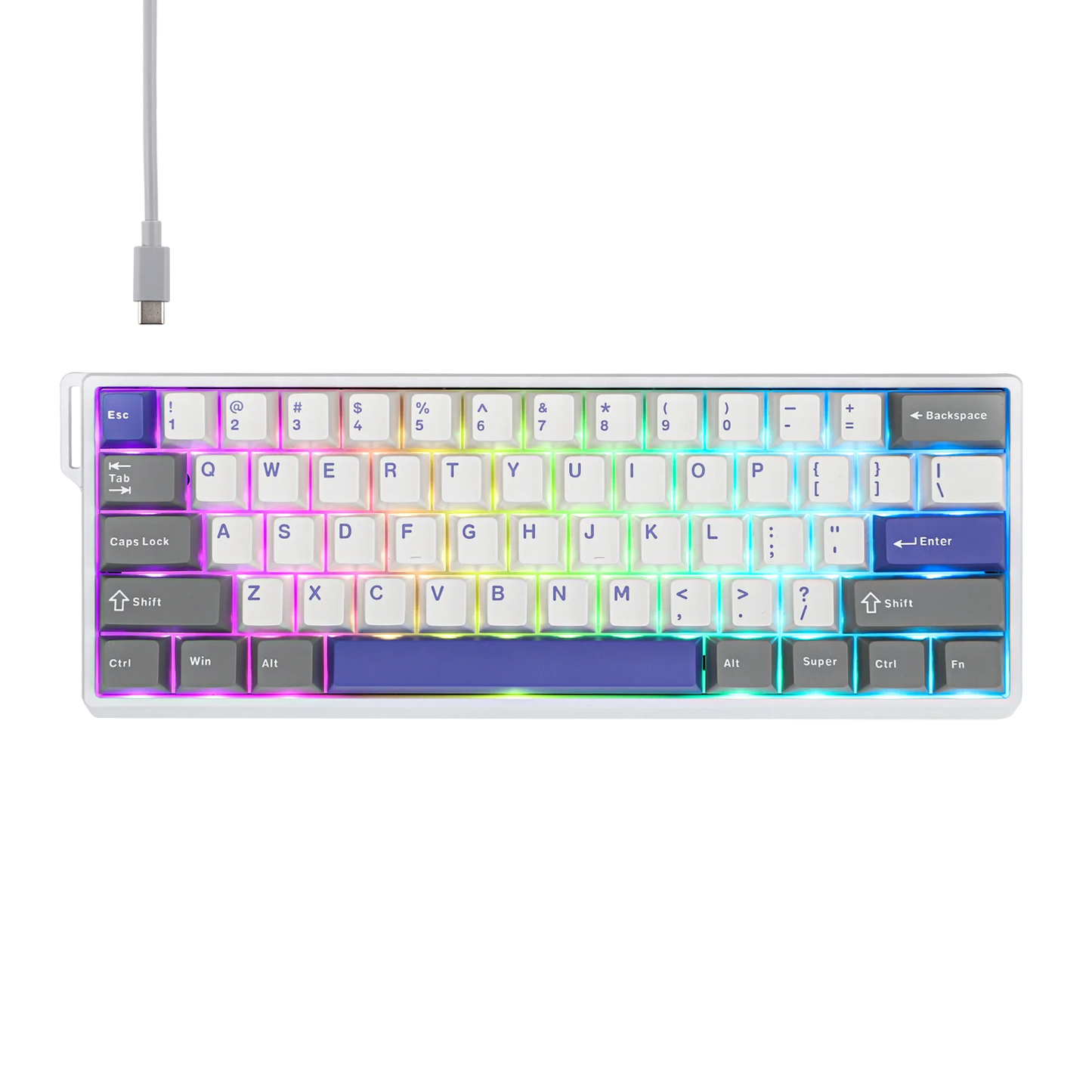 Teclado mecánico con cable AULA WIN60 HE/WIN60 HE MAX 60% con estructura tray-mount hot-swap e interruptores magnéticos Hall Effect
