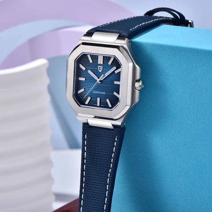 Reloj de lujo cuadrado de cuarzo PAGANI DESIGN 2026 para hombre, cristal de zafiro AR, movimiento japonés, luminoso, acero 316L completo