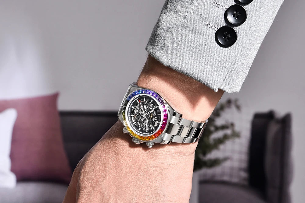 Reloj mecánico automático PAGANI DESIGN para hombre, de acero inoxidable, resistente al agua 10Bar, deportivo, de lujo casual para hombre