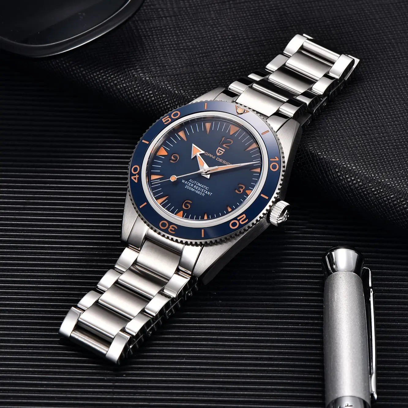PAGANI DESIGN 41 MM Luxury Men Mechanical Wristwatch 200m Waterproof Sapphire Clock Automatic Stainless Steel Business Watch