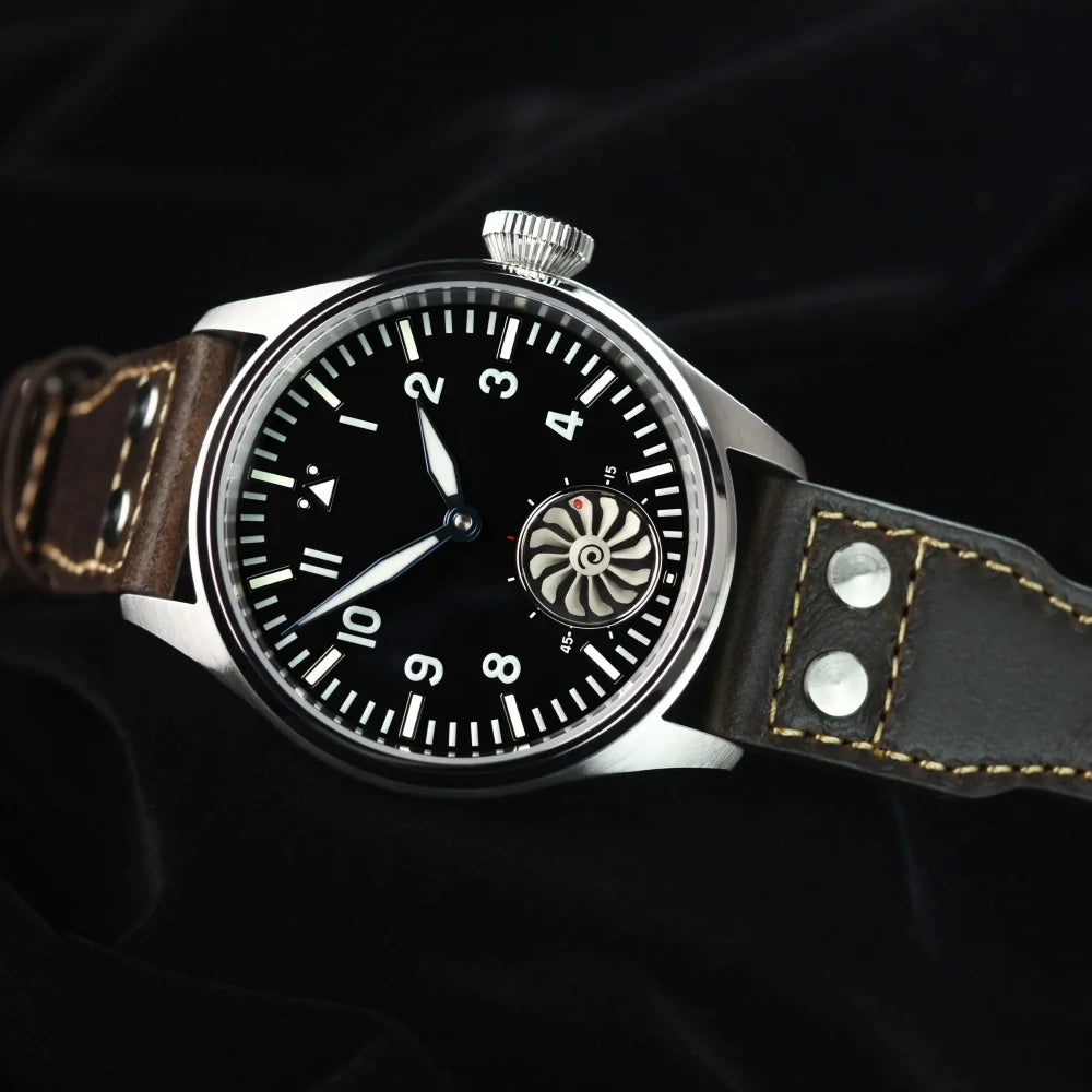 Reloj mecánico para hombre Hruodland 2025 nuevo, Seagull ST3620, piloto retro 43MM, luminiscencia Bgw-9, cristal de zafiro, turbina