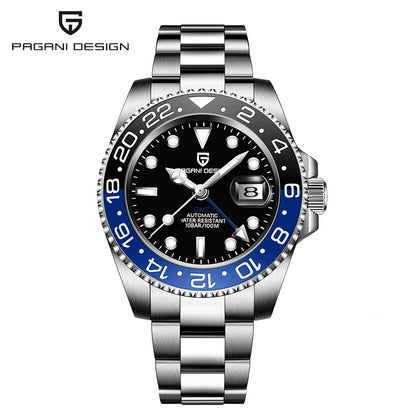 New 1662 PAGANI DESIGN GMT Automatic Watch 40mm Men's Wristwatch Top Brand 100M Waterproof Mechanical Wristwatches for Men Cloc