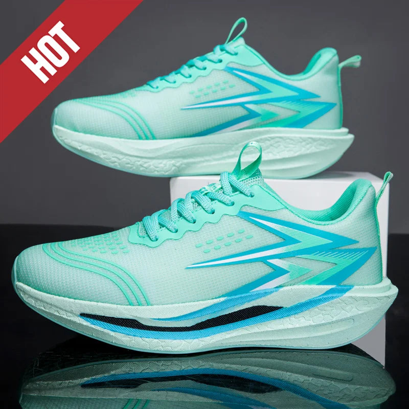 Zapatillas de running nuevas con placa de carbono para maratón, deportivas para hombre, transpirables y ligeras, zapatillas deportivas cómodas antideslizantes para mujer, estilo casual
