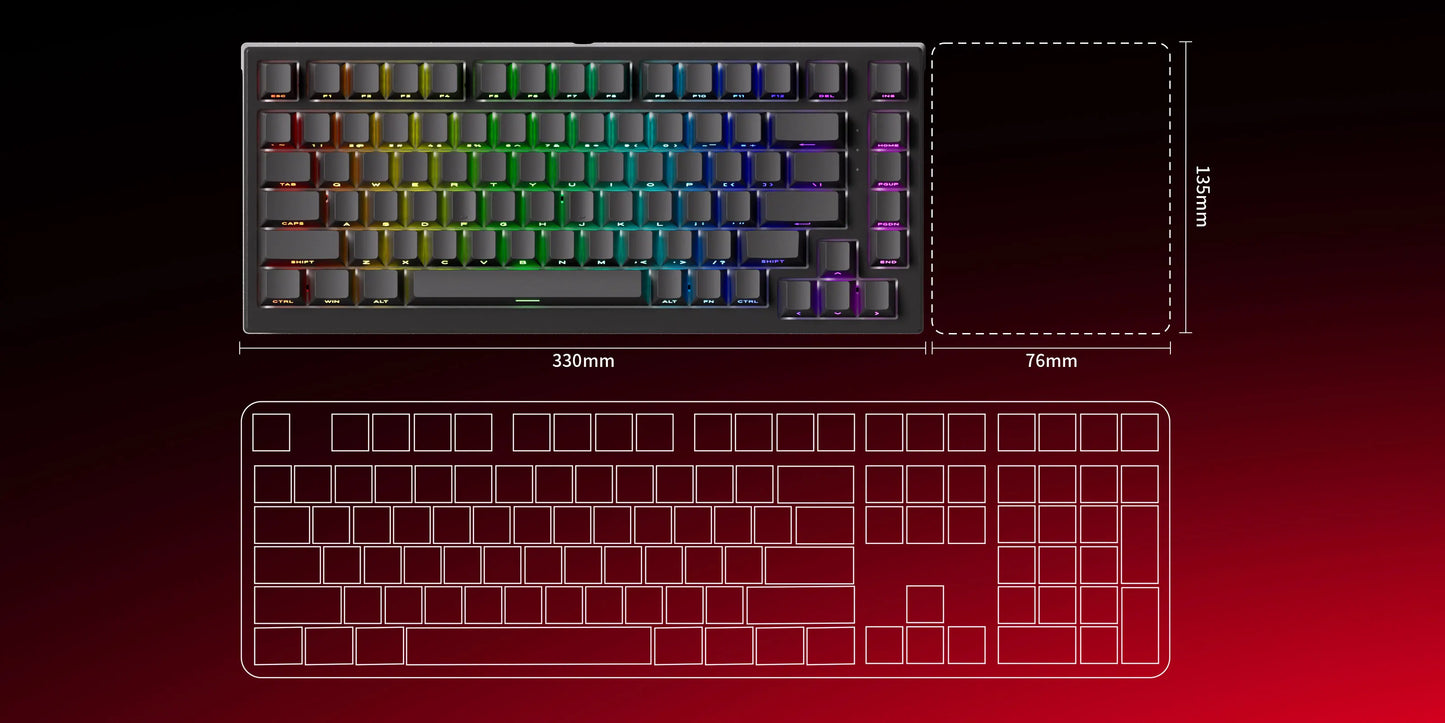 Teclado AKKO TAC75 HE com interruptores magnéticos, formato 75%, teclado gaming Rapid Trigger 0.005mm 8K RGB com fio, teclado personalizado para esports para gamers