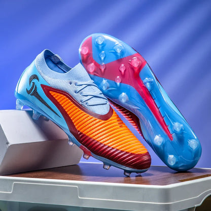 Nouvelles chaussures de football pour hommes, crampons longs antidérapants et respirants pour le sport en extérieur, idéales pour l'entraînement et les matchs, confortables pour adultes