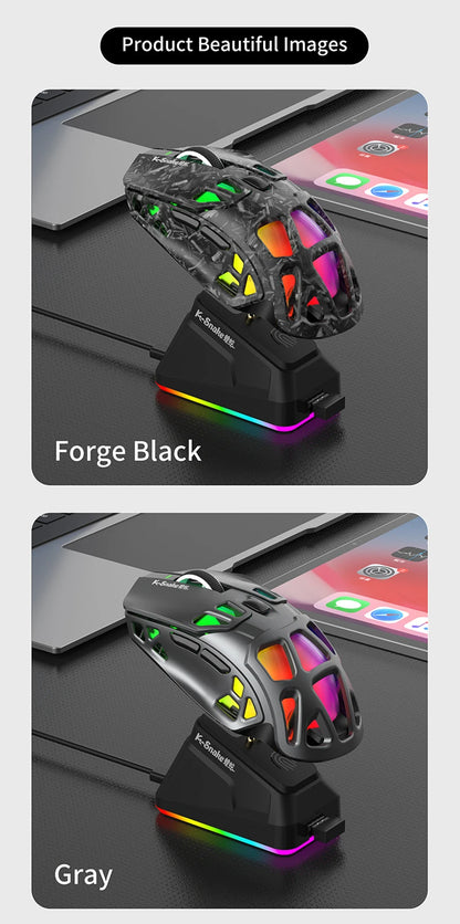 Lenovo Tri-Mode -kevyt pelihiiri RGB-lataustelakalla, 12000DPI, 2.4G/Bluetooth/langallinen ergonominen hiiri PC:lle ja kannettavalle tietokoneelle