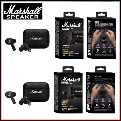 Marshall Motif II ANC True Wireless Earbuds with Active Noise Cancelling, Hi-Fi Deep Bass Bluetooth Earphones with Mic